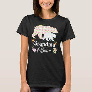 Grandma Floral Flower Bear Cute Family Mummy Grand T-Shirt