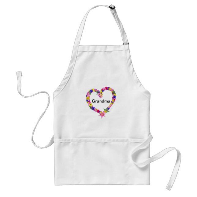 Grandma Floral Heart Apron (Front)
