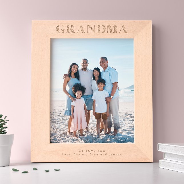 Grandma floral letters simple custom etched frames (Creator Uploaded)