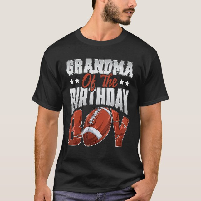 Grandma Football birthday Boy Family Baller b-day  T-Shirt (Front)