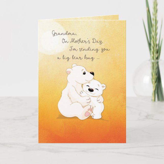 Grandma From Grandson Mother's Day Bear Hugs Card (Front)