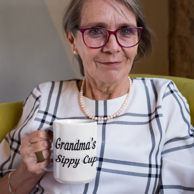 Grandma funny coffee quote black half text large coffee mug (Creator Uploaded)