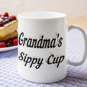 Grandma funny coffee quote black half text mug