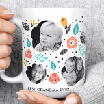 Grandma Garden Colourful Floral Photo Collage Coffee Mug<br><div class="desc">Celebrate your love for Grandma with this beautiful garden-themed colourful floral photo collage mug. Perfect for showcasing cherished family photos, this mug combines vibrant floral designs with personal memories. Personalise it with your own photos to create a unique and heartfelt gift that Grandma will treasure. Ideal for birthdays, Mother's Day,...</div>