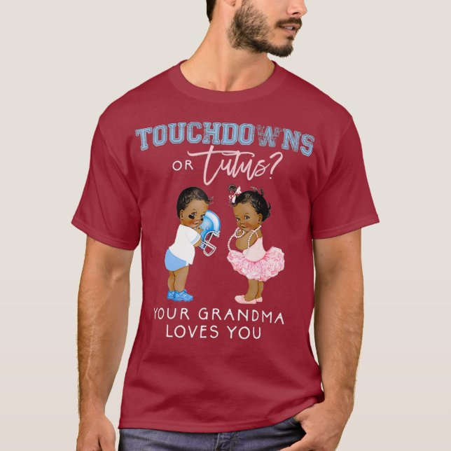 Grandma Gender Reveal  Touchdown Tutu Baby T-Shirt (Front)