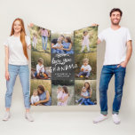 Grandma gift 8 photo grandchild simple typography  fleece blanket<br><div class="desc">Grandma gift 8 photo grandchild. Modern simple graphic typography design</div>