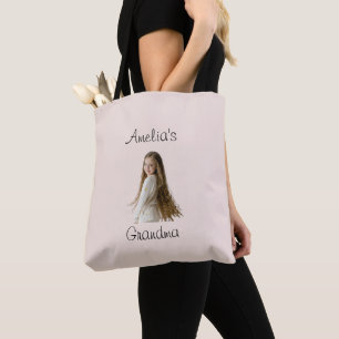 Grandma Gift – Grandchild Name & Photo -  Tote Bag