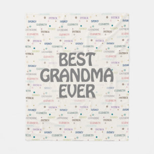 Grandma Gift Grandchildren 3-4 Names Fleece Blanket