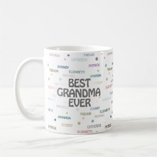 Grandma Gift Grandchildren 5-7 Names Coffee Mug