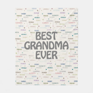 Grandma Gift Grandchildren 5-7 Names Fleece Blanket
