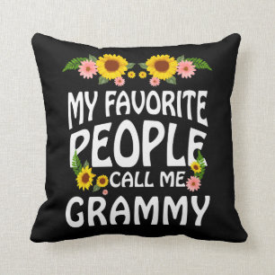 Grandma Gift My Favorite People Call Me Grammy Cushion