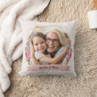 Grandma Gift Photo Pink Girly Mother's Day Cushion