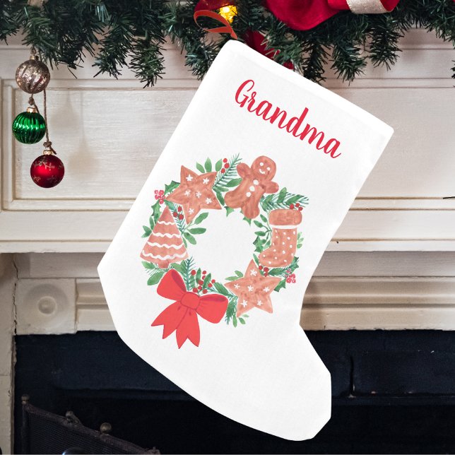 Grandma Gingerbread Cookie Christmas Small Christmas Stocking (Creator Uploaded)