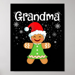 Grandma Gingerbread Family Matching Christmas Wome Poster