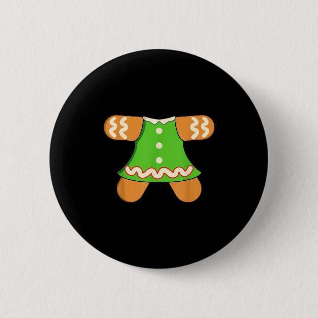 Grandma Gingerbread Man Costume Matching Christmas 6 Cm Round Badge (Front)
