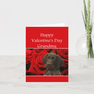 Grandma  Glossy Grizzly Valentine Puppy Love Holiday Card