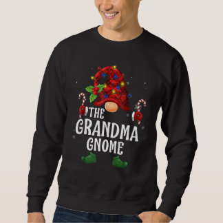 Grandma Gnome Buffalo Plaid Matching Family Christ Sweatshirt