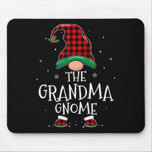Grandma Gnome Xmas Family Matching Plaid Christmas Mouse Pad