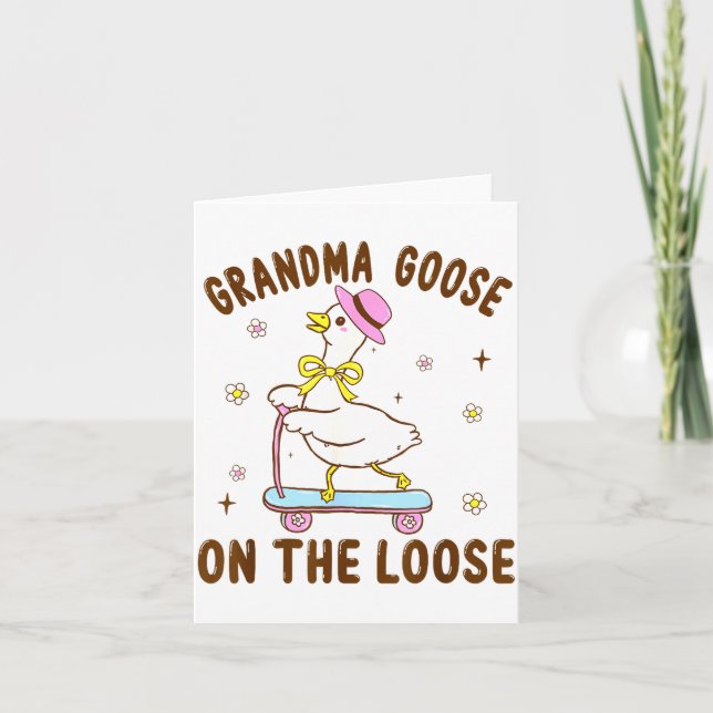 Grandma Goose On The Loose Funny Birthday Matching Card (Front)