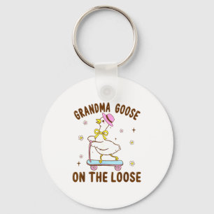 Grandma Goose On The Loose Funny Birthday Matching Key Ring