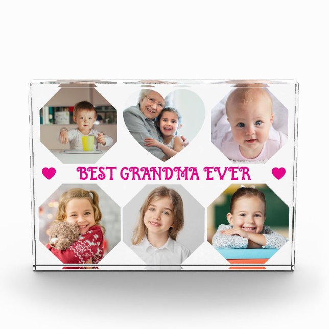 Grandma Grandchildren Custom Photo Block (Front)