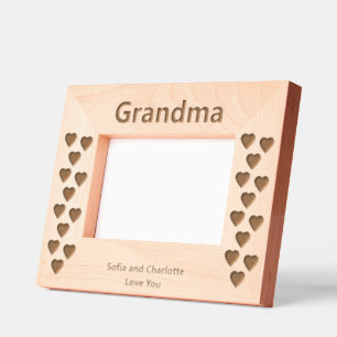 Grandma Grandchildren Names Love You Hearts Etched Frames