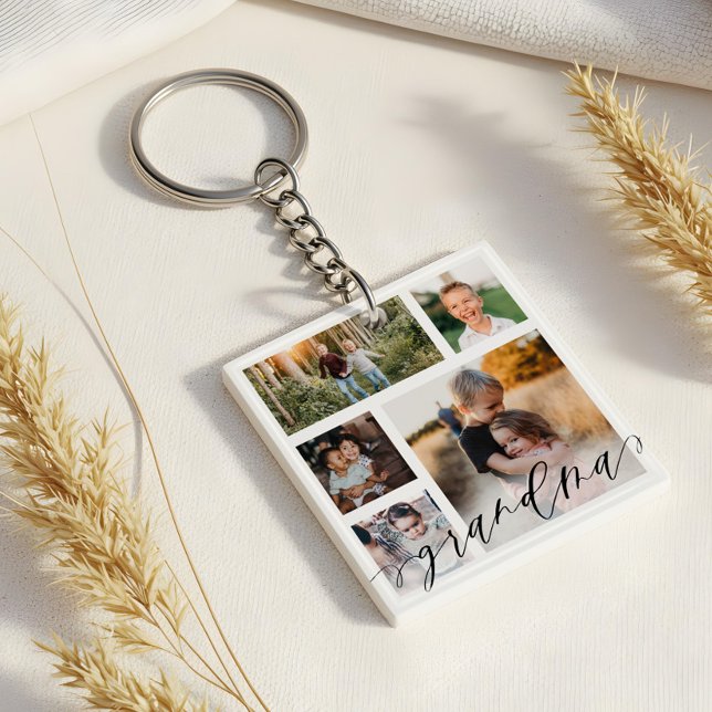 Grandma | Grandchildren Photos Special Message Key Key Ring (Grandma | Grandchildren Photos Special Message Key Keychain)