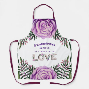 Grandma Grandkids Gift Floral Cooking Baking Chefs Apron