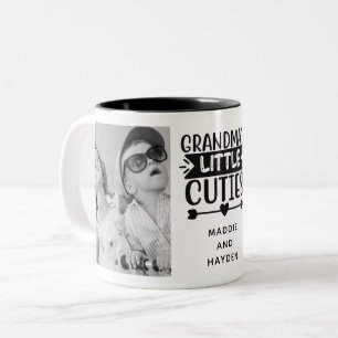 Grandma Grandkids Two Photo  Two-Tone Coffee Mug