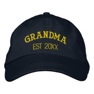 Grandma Grandmother Personalised Gift Custom Text Embroidered Hat