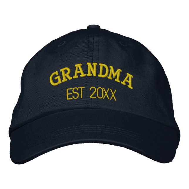 Grandma Grandmother Personalised Gift Custom Text Embroidered Hat (Front)