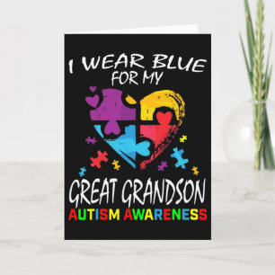 Grandma Grandpa Blue For My Great Grandson Autism Card
