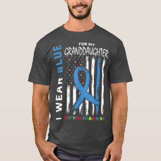 Grandma Grandpa Blue Granddaughter Autism Awarenes T-Shirt