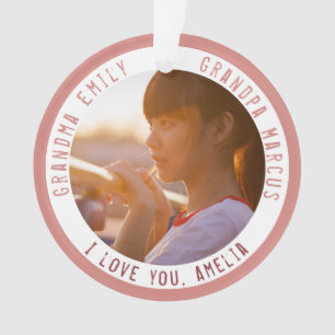 Grandma Grandpa Christmas Holiday Photo Keepsake Ornament