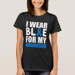 Grandma Grandpa I Wear Blue For My Grandson Autism T-Shirt