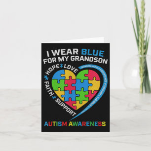 Grandma Grandpa I Wear Blue For My Grandson Card