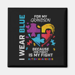 Grandma Grandpa I Wear Blue For My Grandson Magnet