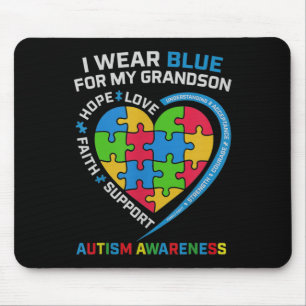 Grandma Grandpa I Wear Blue For My Grandson Mouse Pad