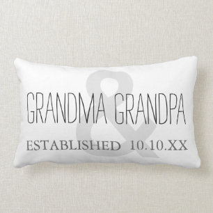 GRANDMA & GRANDPA New Grandparent Custom Date Lumbar Cushion