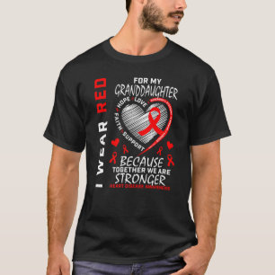 Grandma Grandpa Red Granddaughter Heart Disease Aw T-Shirt