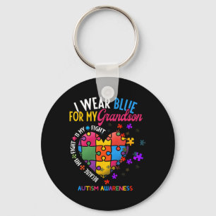 Grandma Grandpa Wear Blue For Grandson Au Key Ring