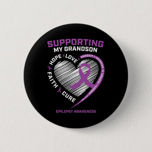 Grandma Grandpa Women Purple Men Grandson Epilepsy 6 Cm Round Badge