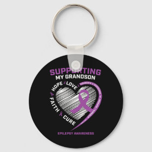 Grandma Grandpa Women Purple Men Grandson Epilepsy Key Ring
