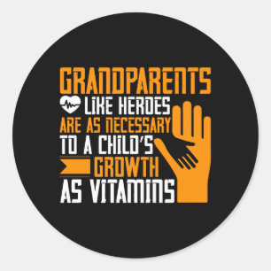 Grandma - Grandparents Like Heroes Classic Round Sticker