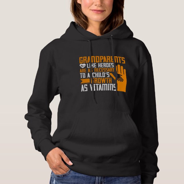 Grandma - Grandparents Like Heroes Hoodie (Front)