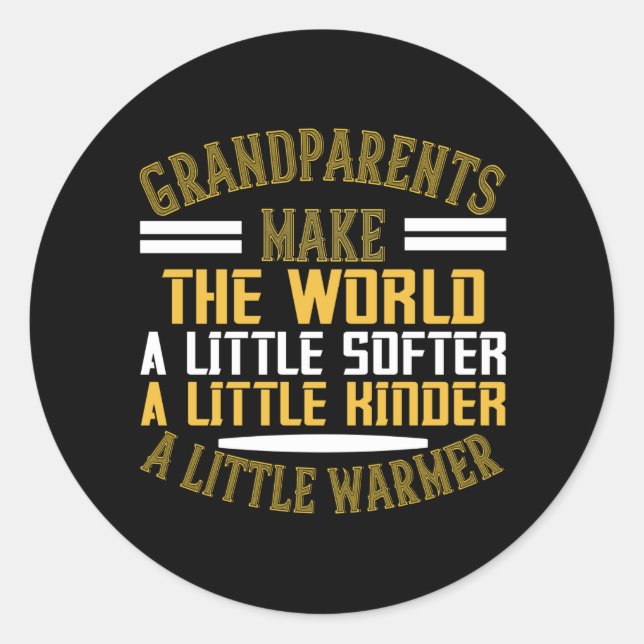 Grandma - Grandparents Make World Warmer Classic Round Sticker (Front)