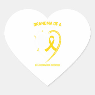 Grandma Grandson Granddaughter Childhood Cancer Aw Heart Sticker