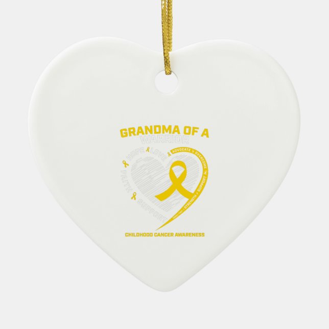 Grandma Grandson Granddaughter Childhood Gift Ceramic Ornament (Front)