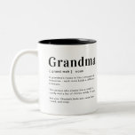 Grandma, Granny, Grandmother, Nana Definition Two-Tone Coffee Mug<br><div class="desc">Modern and elegant design printed Add Your Own Customised Grandma,  Granny,  Grandmother,  Nana Definition Coffee Mug that can be customised with your text. Check out the Graphic Art Design store for other products that match this design!</div>