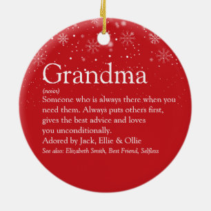 Grandma Granny Nana Definition Photo Ceramic Ornament